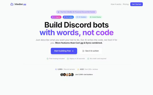 Screenshot of VibeBot.gg