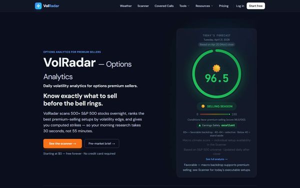 Screenshot of VolRadar