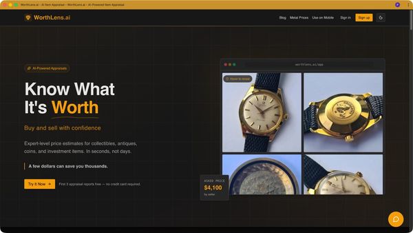 Screenshot of WorthLens