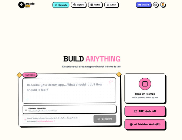 Screenshot of Zrcade AI