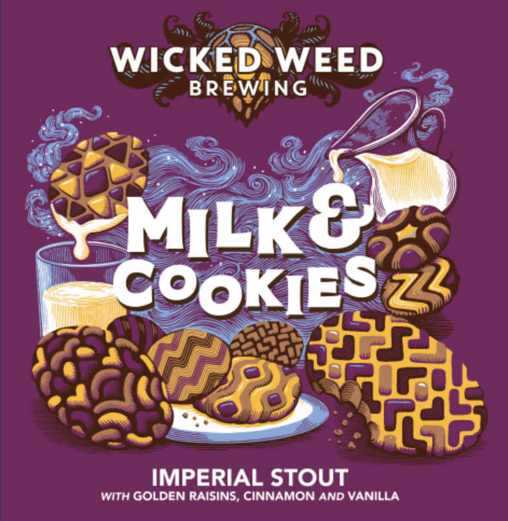 A visualization of the menu item "Milk & Cookies"