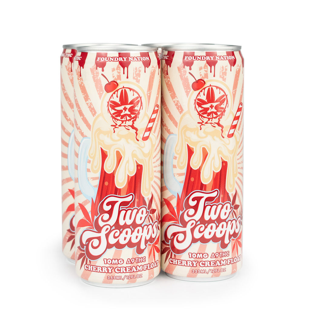 A visualization of the menu item "Two Scoops Cherry Cream Float"