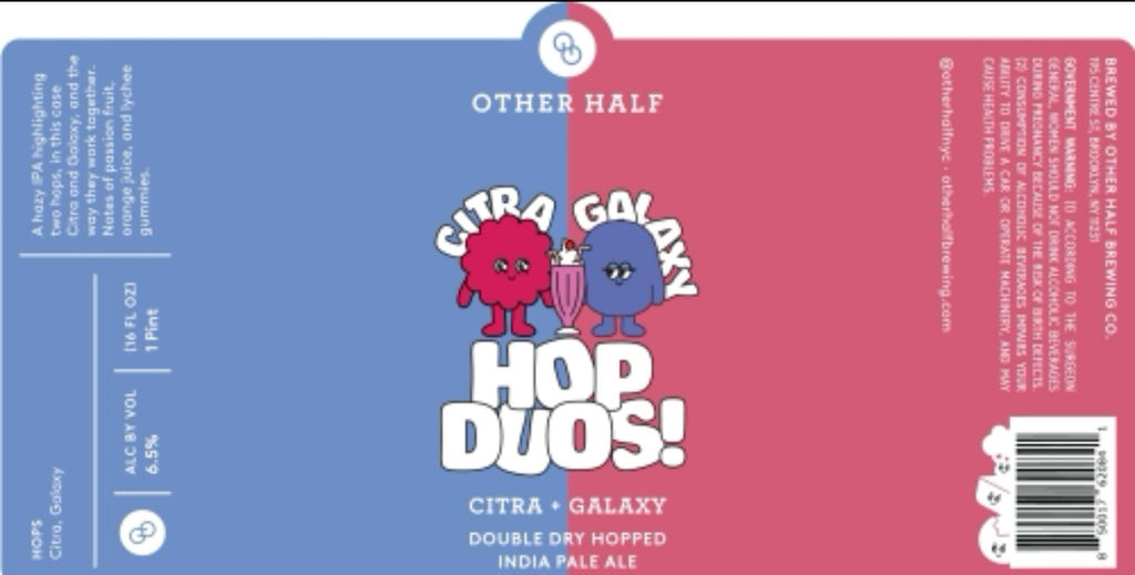 A visualization of the menu item "Hop Duos - Citra + Galaxy"