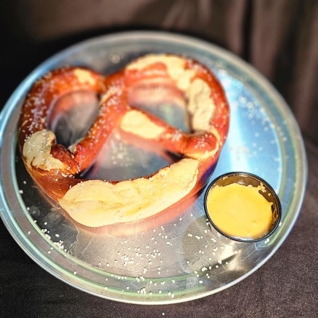 A visualization of the menu item "Giant Bavarian Pretzel With Beer Cheese"