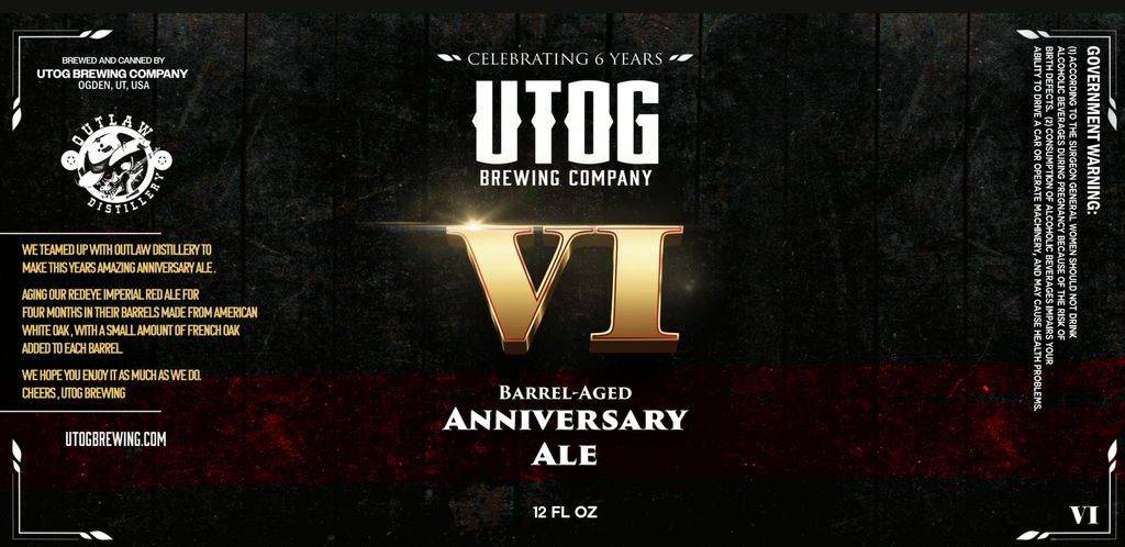 A visualization of the menu item "Anniversary Ale VI"