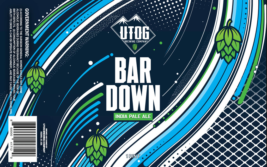 A visualization of the menu item "Bar Down IPA - Draft"