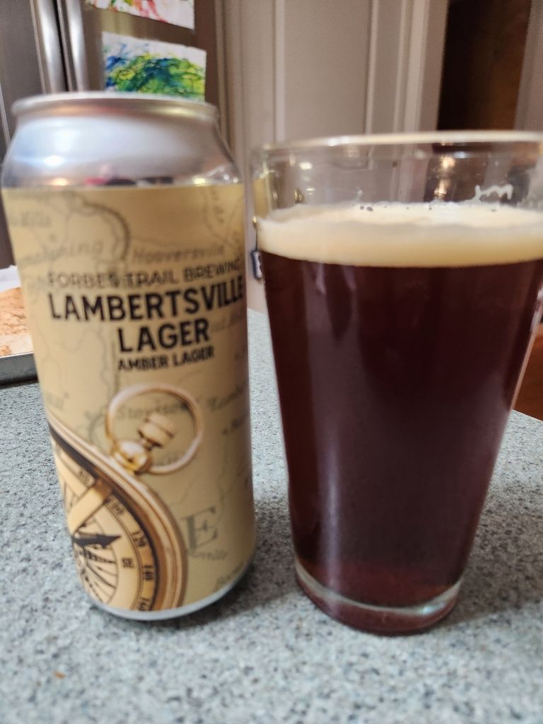 A visualization of the menu item "LAMBERTSVILLE LAGER $8"
