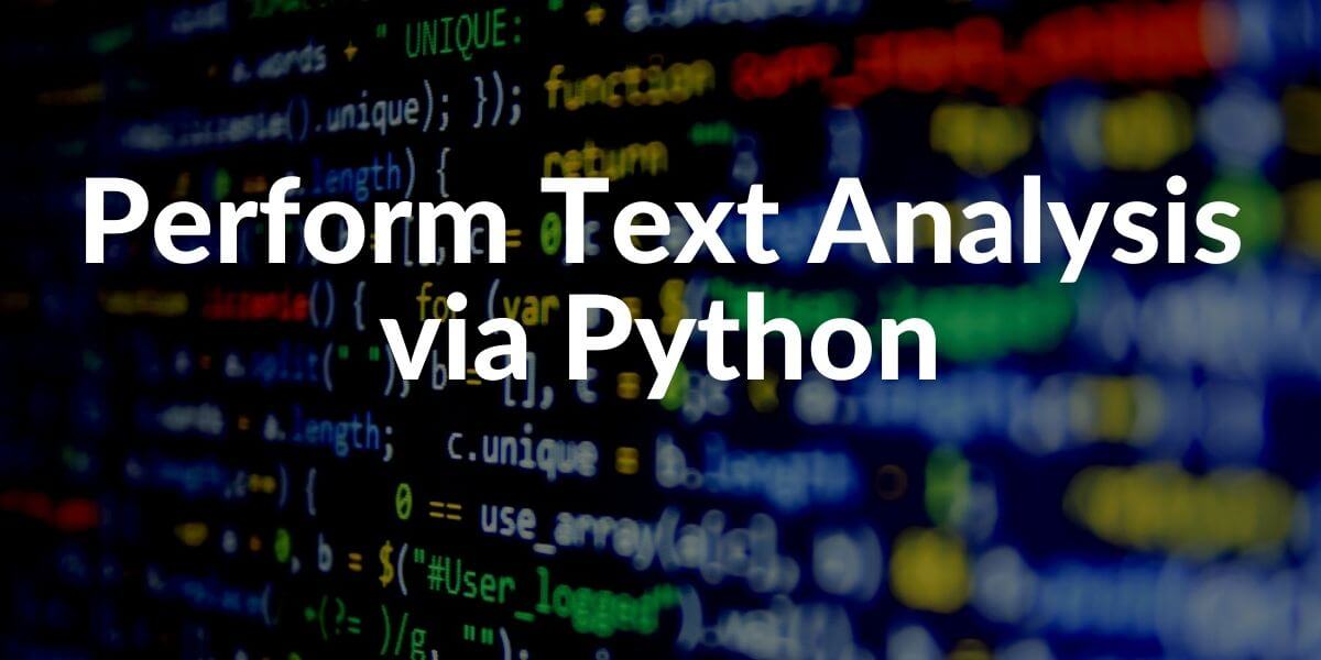 Text Analysis with Python