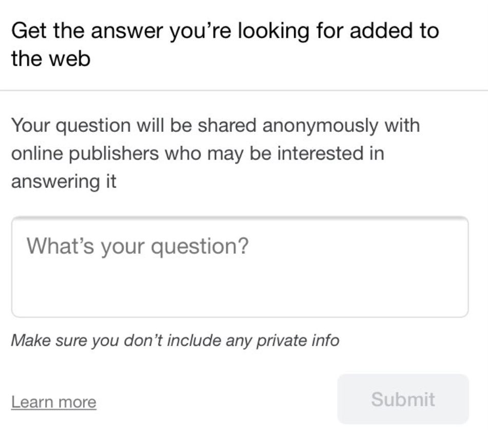 How Google wants questions from users