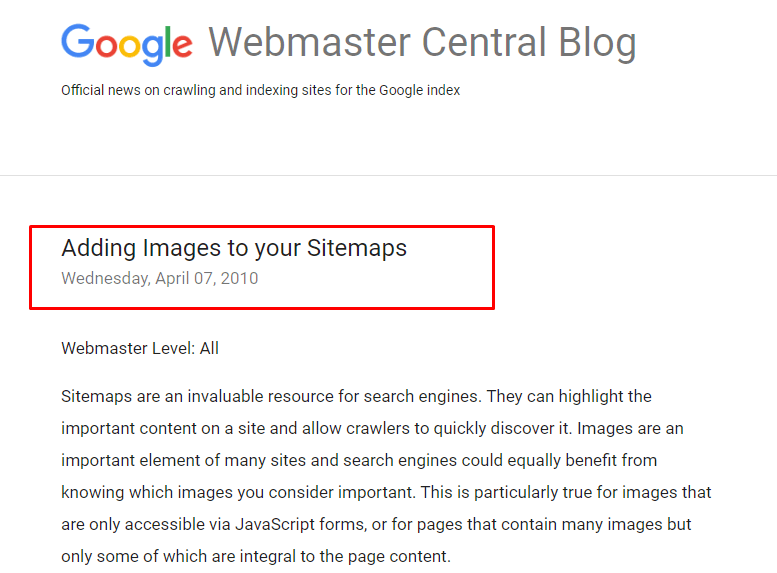 Image Sitemap