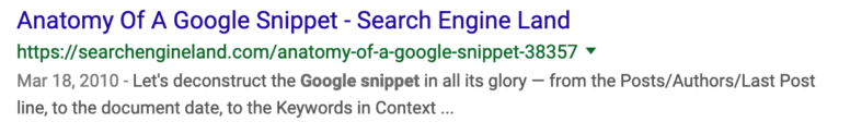 Ordinary SERP Snippet.