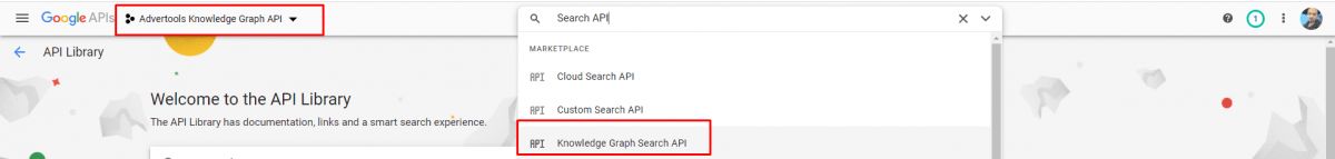 Google Knowledge Graph API and Google Developer Console