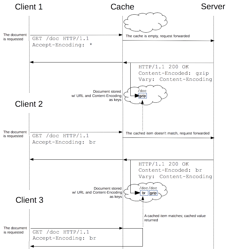 Vary: Accept-Encoding and Cache System