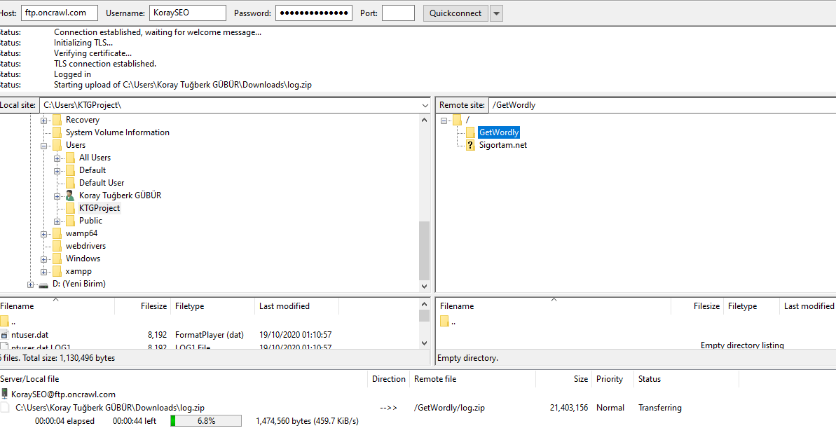 FTP Log File Analysis.