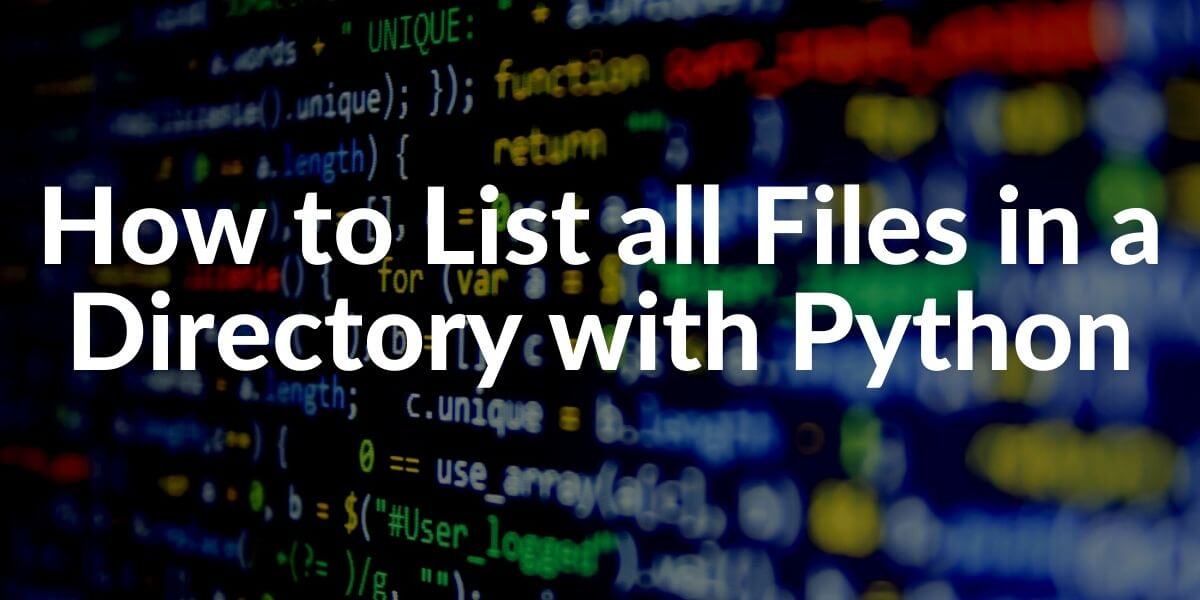 List All Files in A Directory with Python Guideline - Holistic SEO List All Files In A Directory With Python Guideline - Holistic Seo