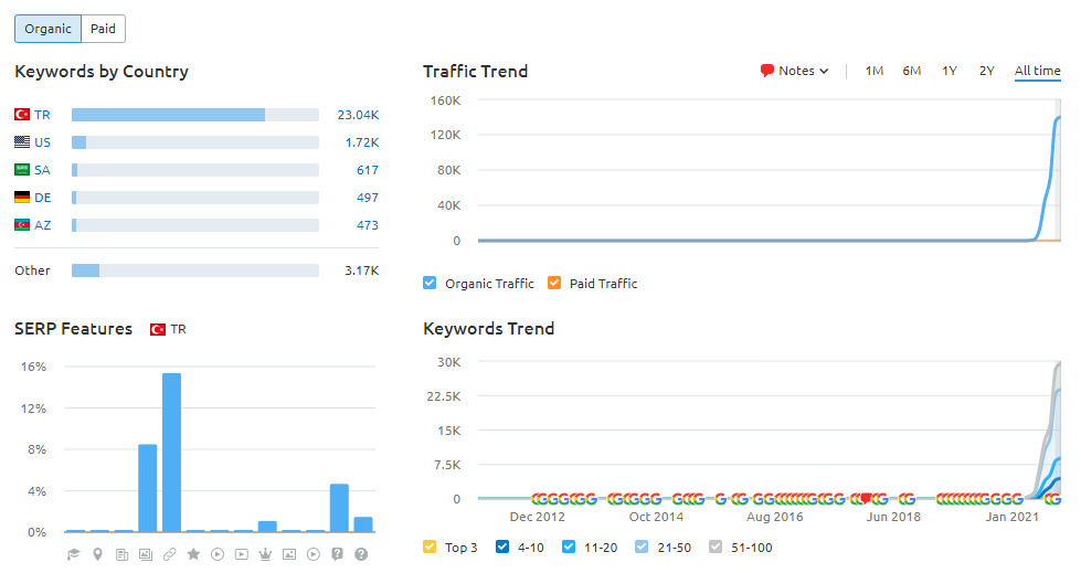 SEMRush Organic Search SEO Case Study