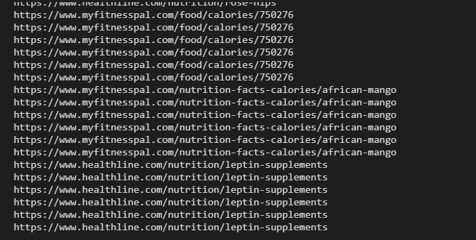 Printing URLs of a website with Python