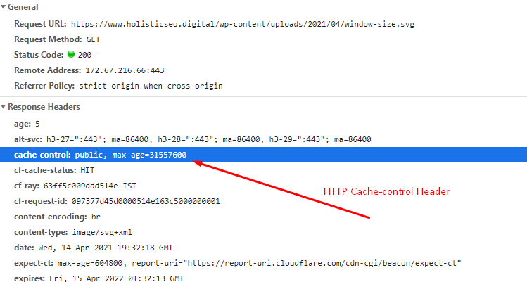 Cache-control HTTP Header example.