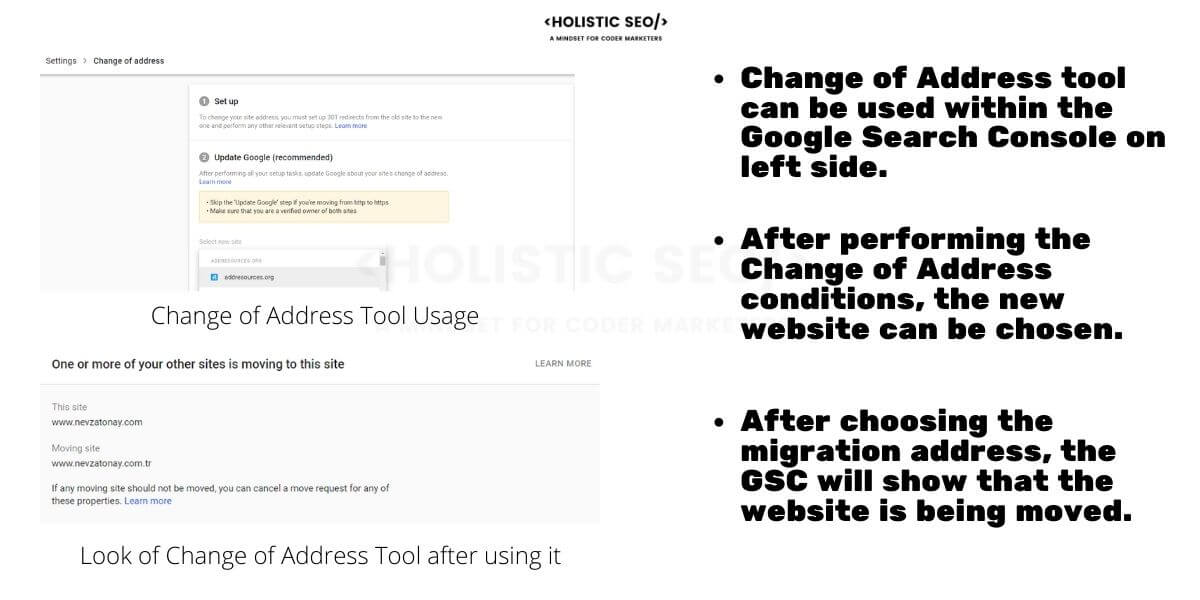 Change of Address Tool Usage