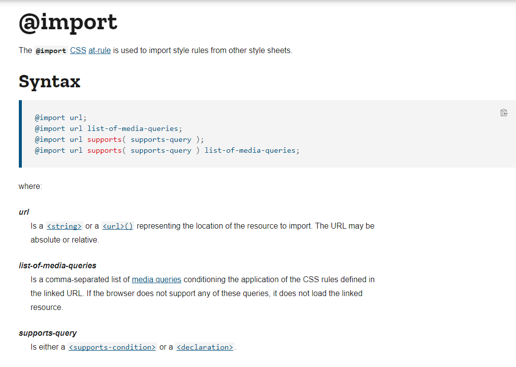 CSS Import for Fonts