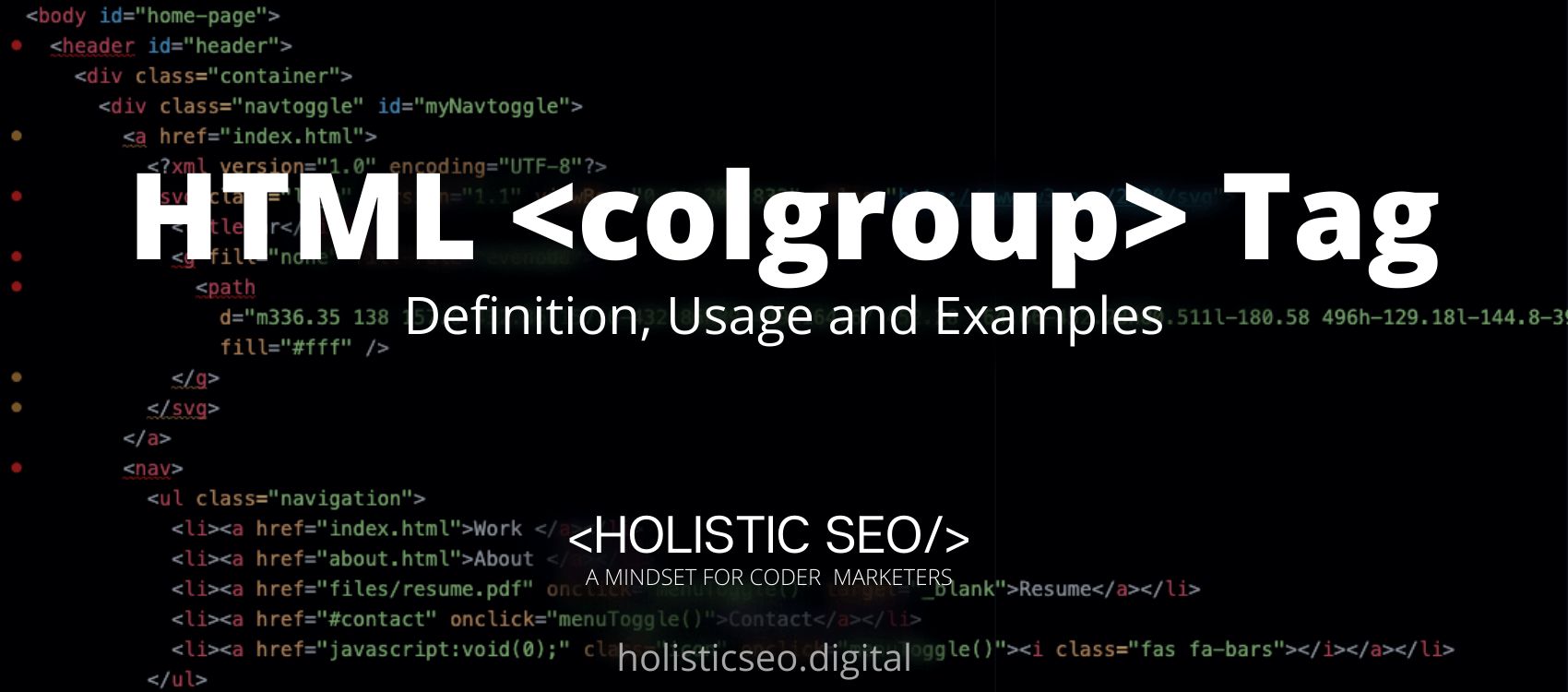 colgroup HTML Tag