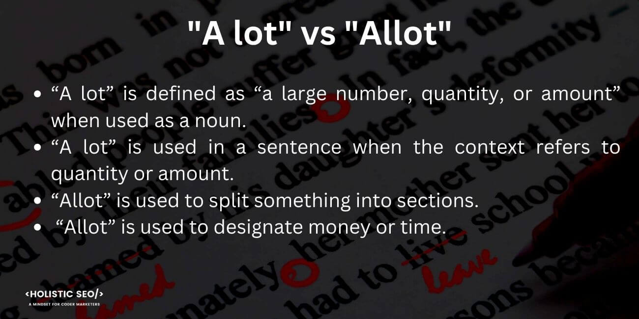 A lot vs Allot