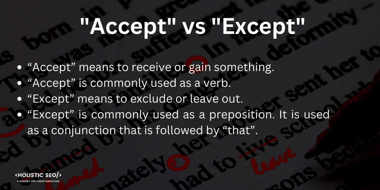 Accept vs Except