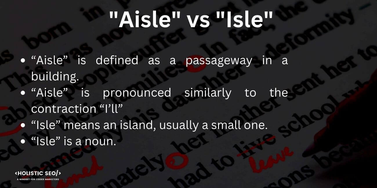 Aisle vs Isle