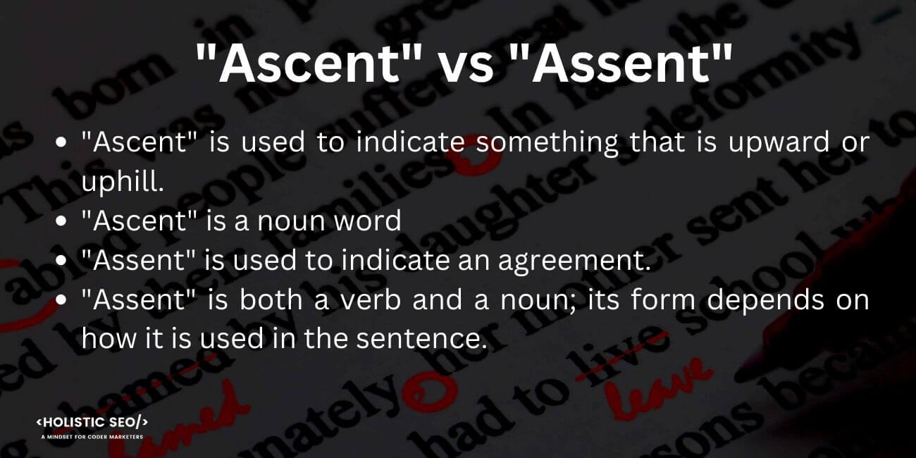 Ascent vs Assent