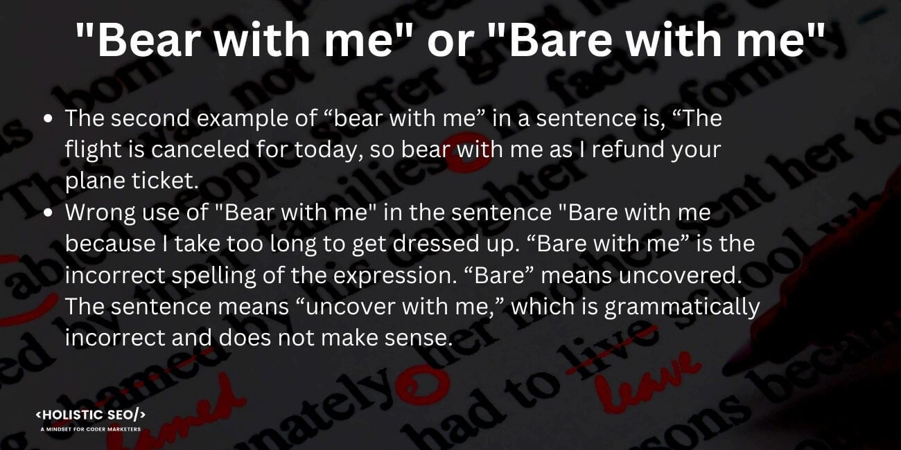 Bear With Me or Bare With Me, Spelling Tips and Tricks