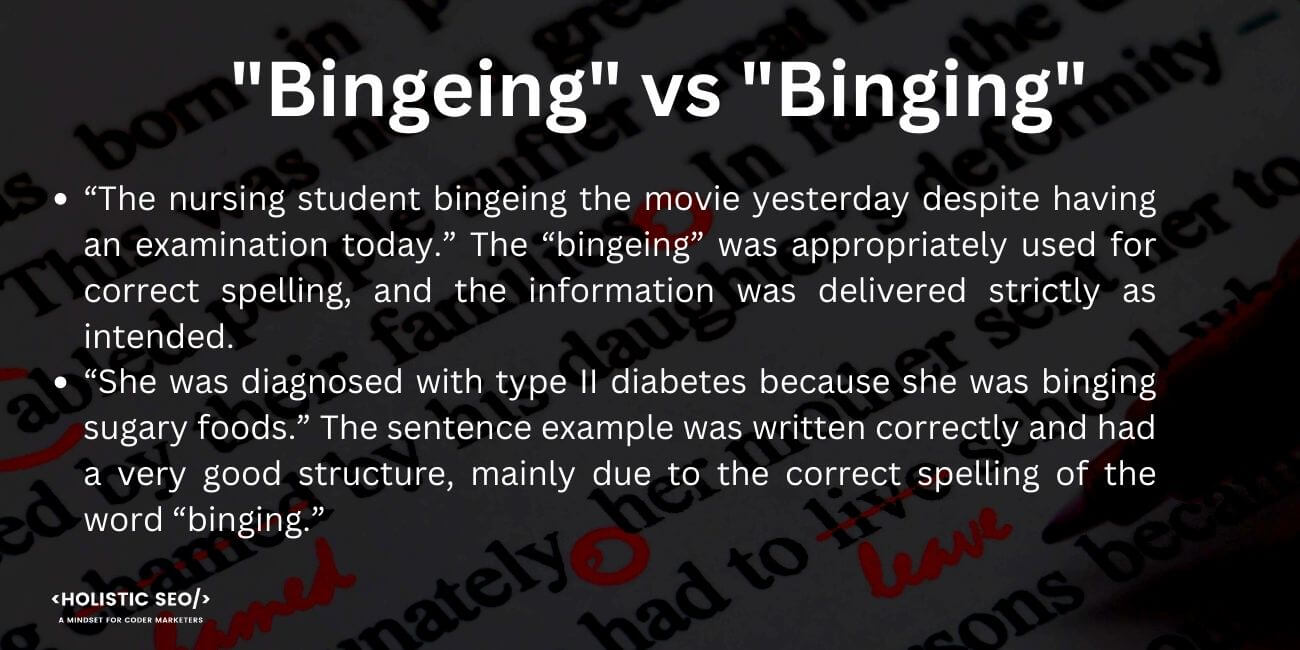 Bingeing vs Binging