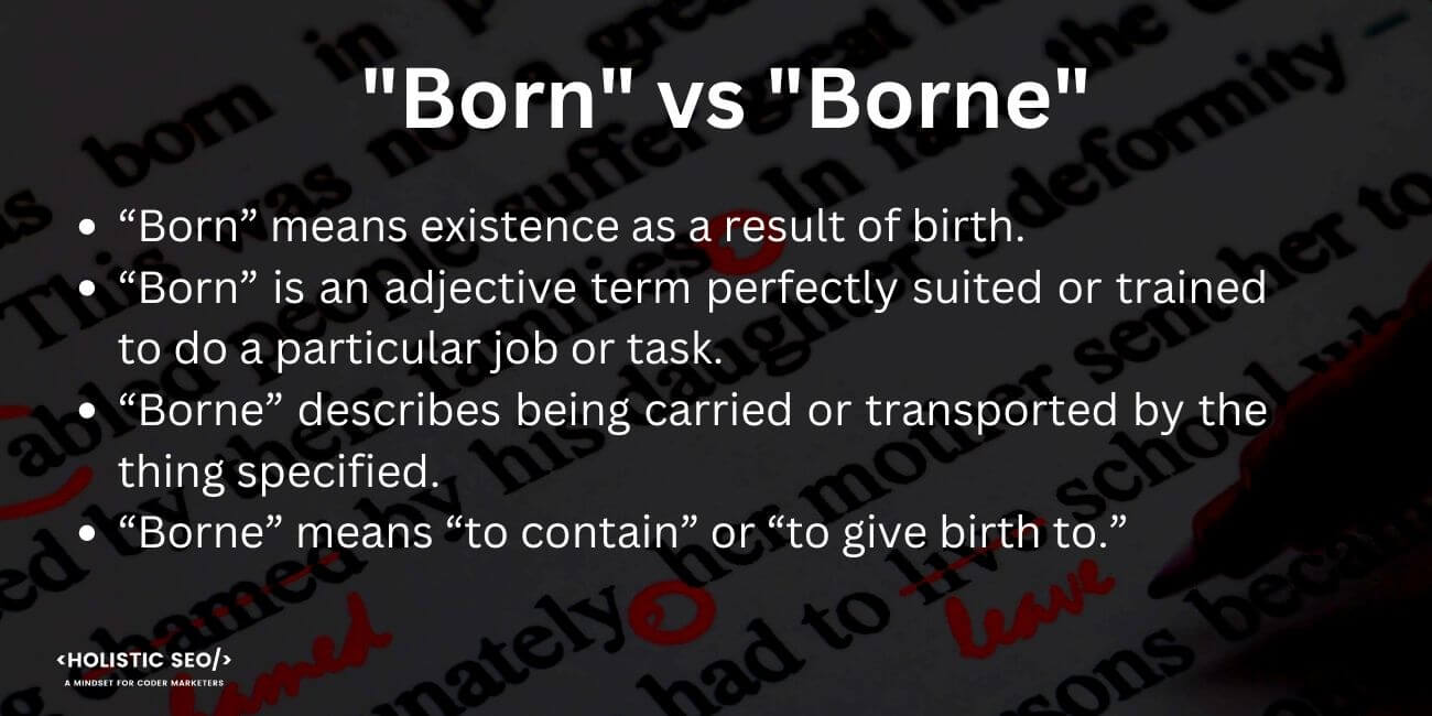 Born vs Borne