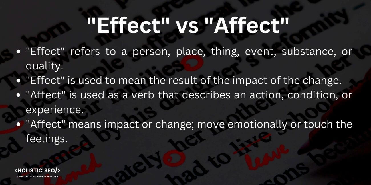 Effect vs Affect