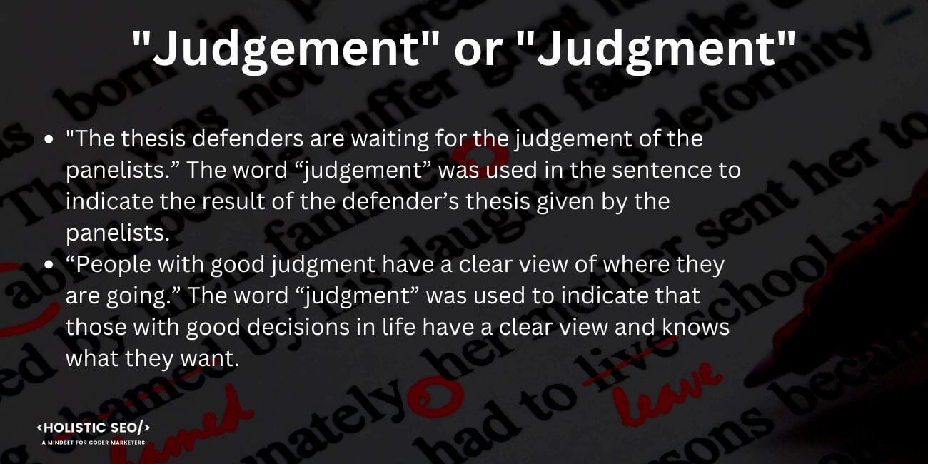 Judgement or Judgment