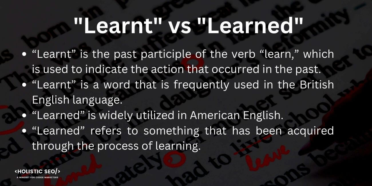 Learnt vs Learned