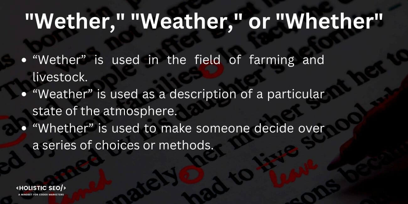 Wether, Weather, or Whether