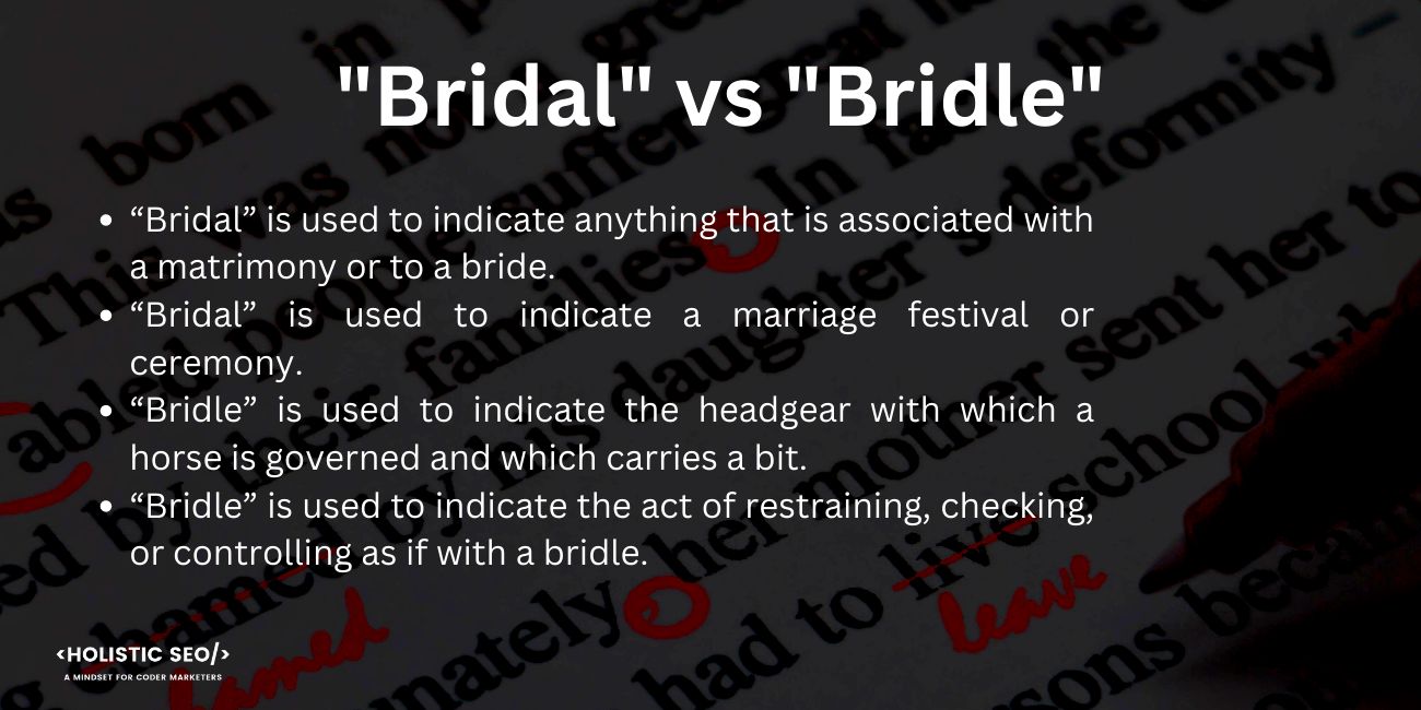 bridal vs bridle