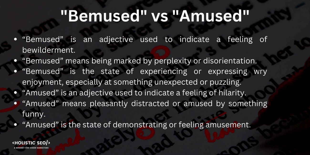 bemused vs amused