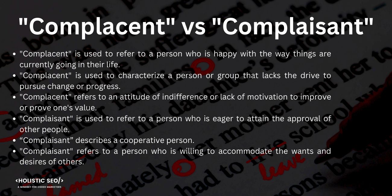 Complacent vs Complaisant: Difference between Them and How to correctly ...