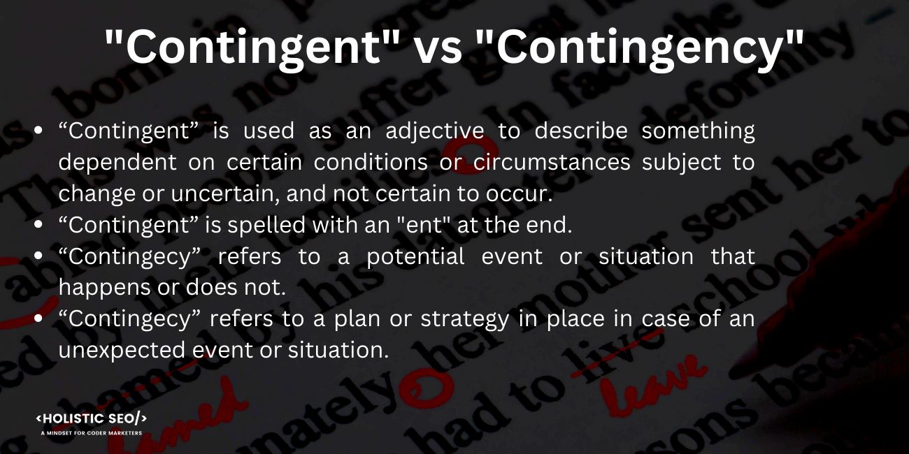 contigent vs contingency