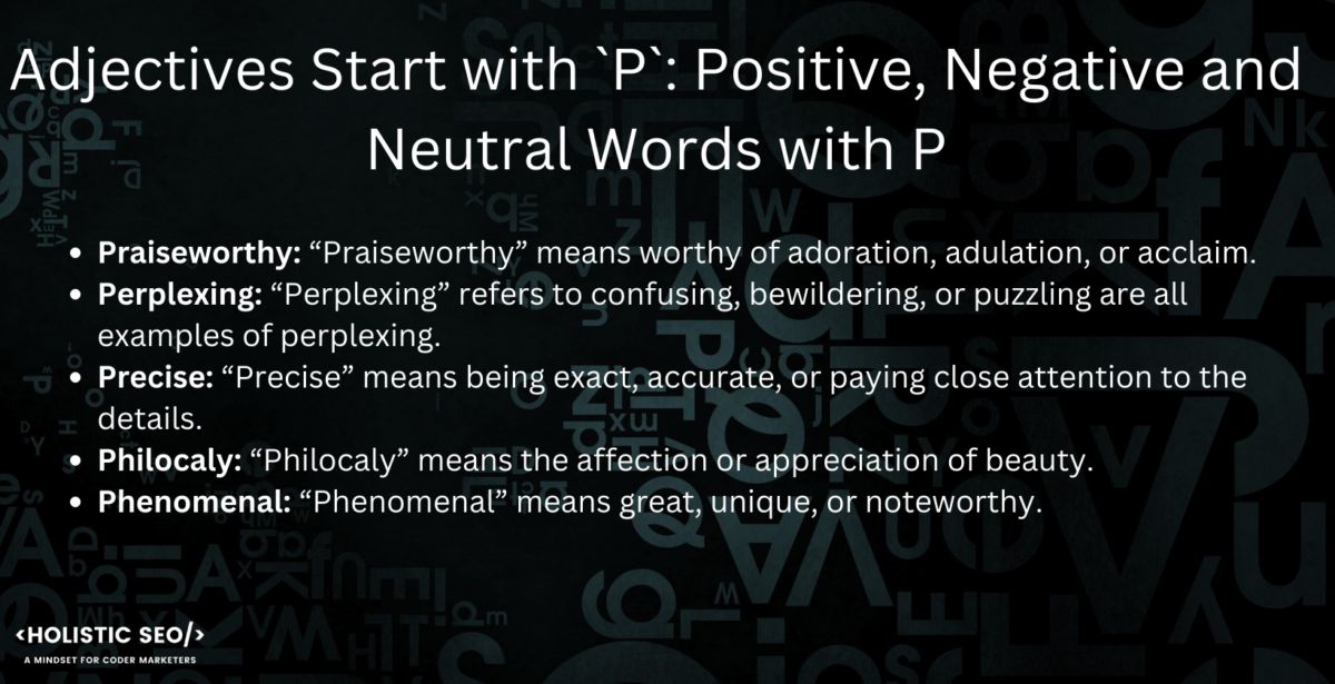 Adjectives That Start With P