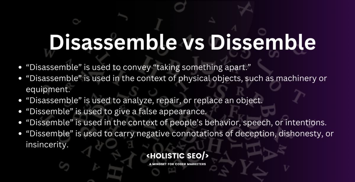 disassemble vs dissemble