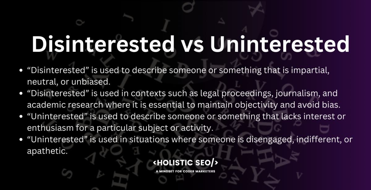 disinterested vs uninterested