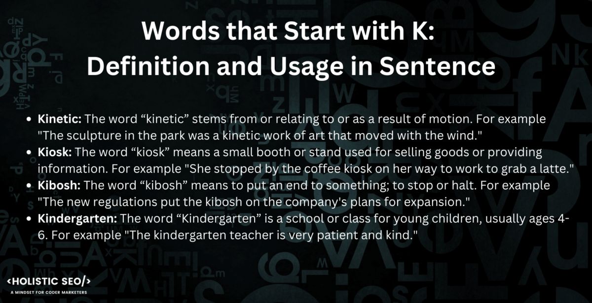 Words That Start With K: Learn Meanings Of All Words That, 44% OFF