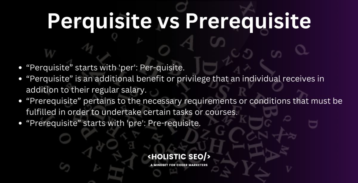 perquisite vs prerequisite