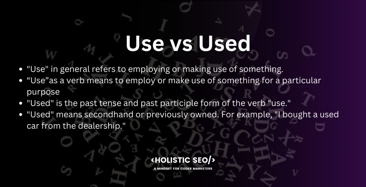 use vs used