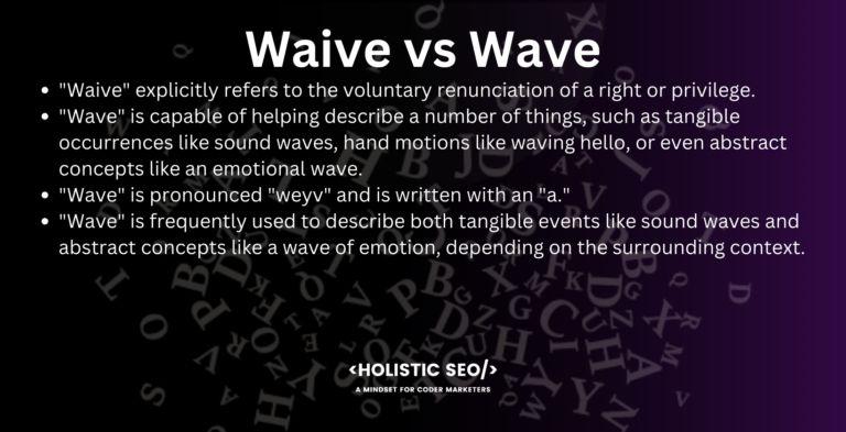 Waive Vs Wave Difference Between Them And How To Correctly Use Them Holistic SEO