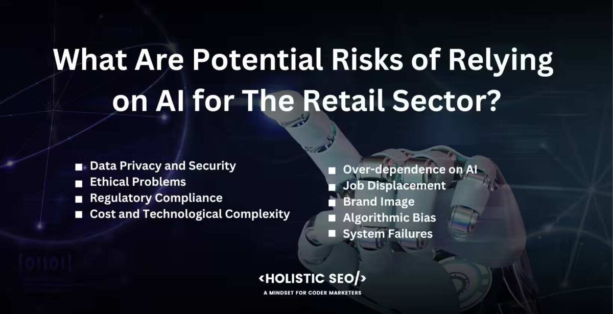 what are potential risks of relying on ai for the retail sector

Data Privacy and Security, Ethical Problems, Regulatory Compliance, Cost and Technological Complexity, Over-dependence on AI, Job Displacement, Brand Image, Algorithmic Bias, System Failures

