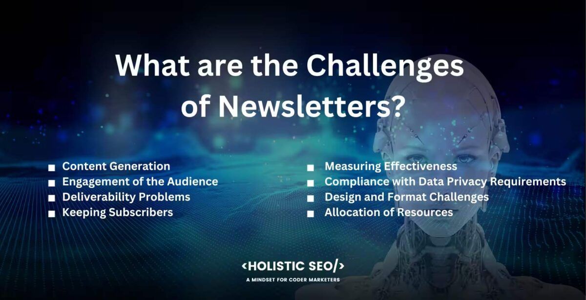 what are the challenges of newsletters

Content Generation, Engagement of the Audience, Deliverability Problems, Keeping Subscribers, Measuring Effectiveness, Compliance with Data Privacy Requirements, Design and Format Challenges, Allocation of Resources

