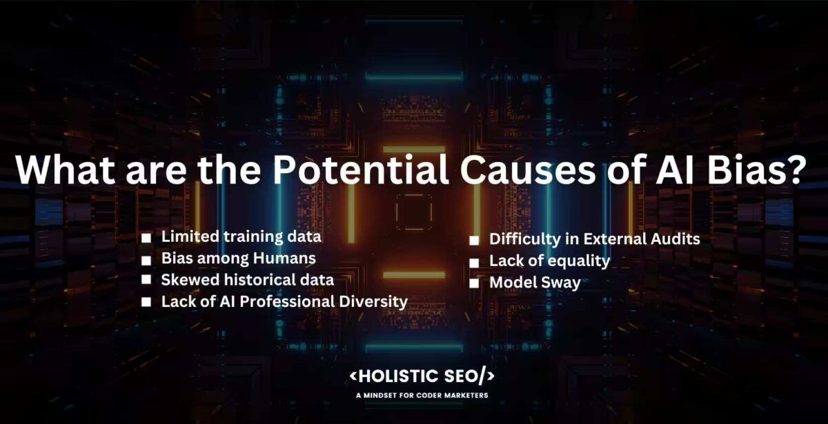 what are the potential causes of ai bias

Limited training data, bias among humans, skewed historical data, lack of ai professional diversity, difficulty in external audits, lack of equality, model sway